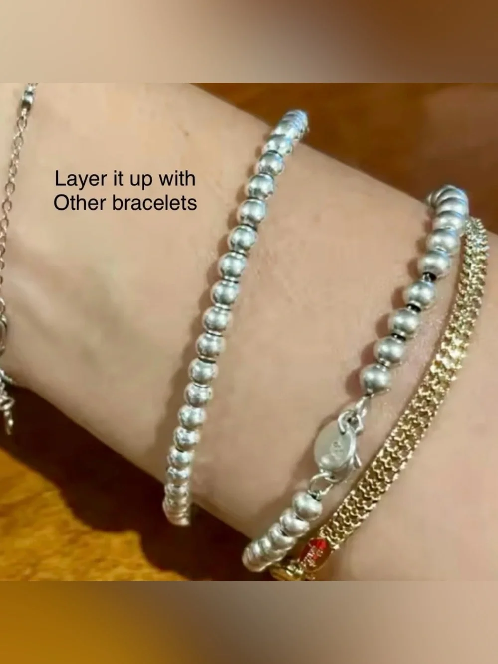 Genuine High Shine 925 Sterling |3MM Bead Ball Chain Bracelet |7, 7.5 & 8” Avail